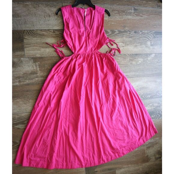 Free People OB1734765 Women's Sz S Magentiful Pink Fabiana Midi Dress - Picture 11 of 15